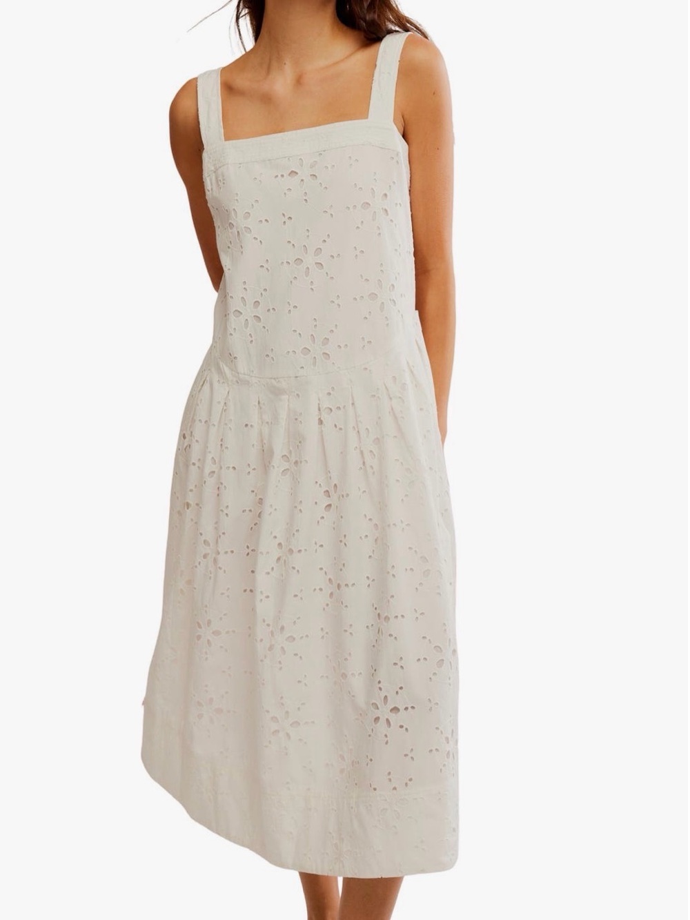 Free People Primavera Eyelet Midi Dress White Cotton - Size XS (AS IS)